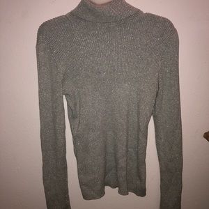 Metallic turtleneck sweater